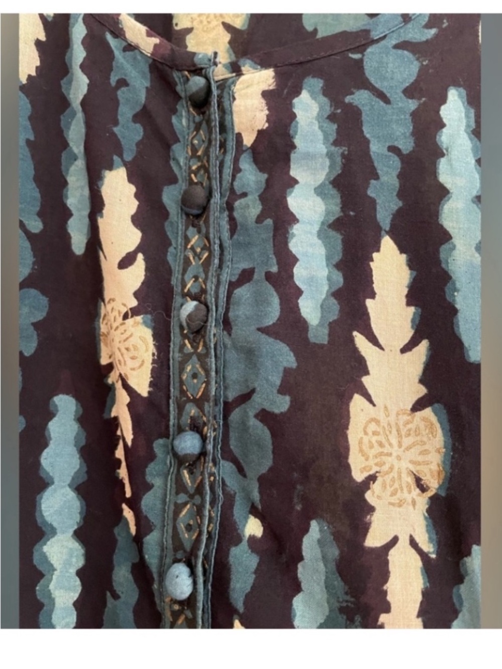 Vintage rare anokhi blue pattern dress 100% cotton size small - Picture 3 of 9